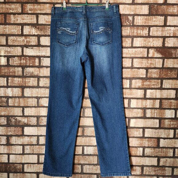 Style & Co. Tummy Control Straight Leg Jeans Dark Wash Size 12 NWOT - Picture 3 of 5